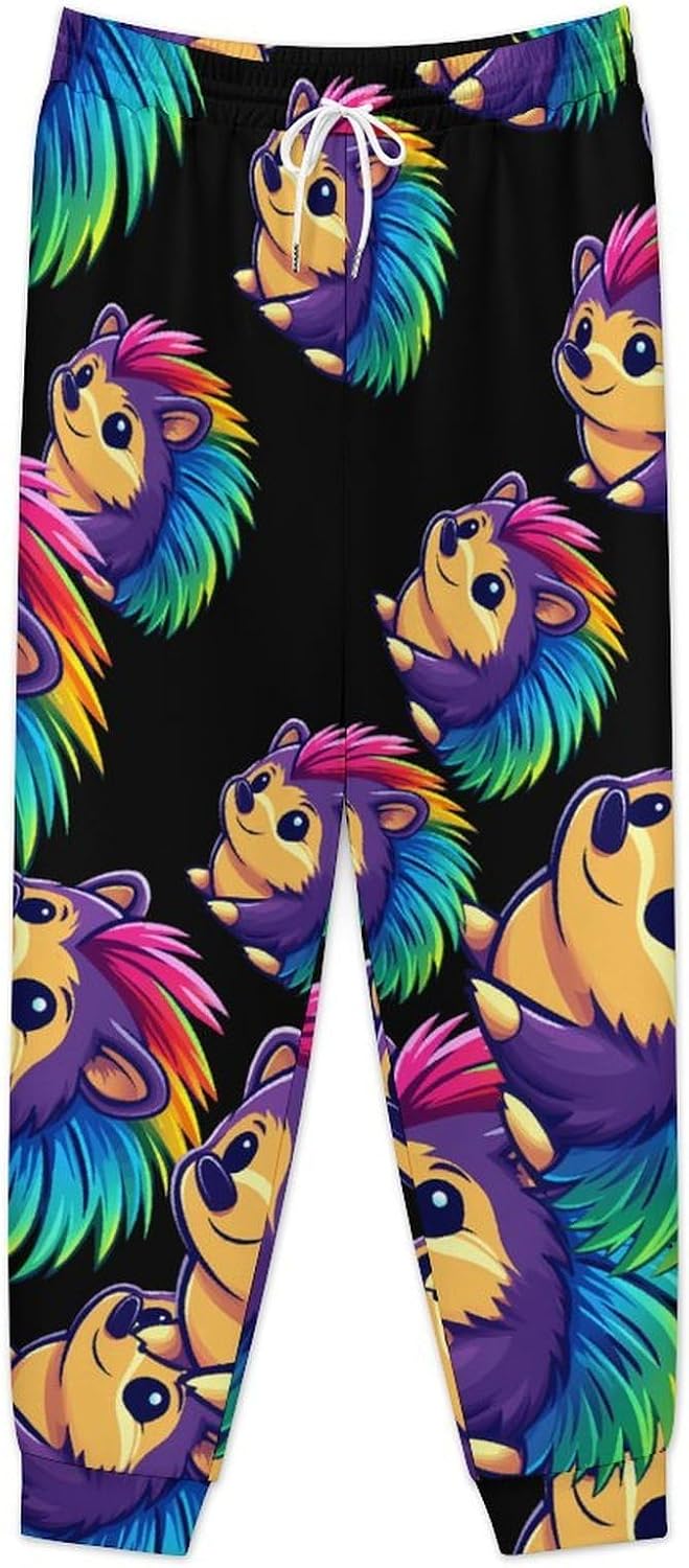 Colorful Hedgehog Men's Pants Athletic Workout Sweatpants Jogger Casual Pant for Sports Home
