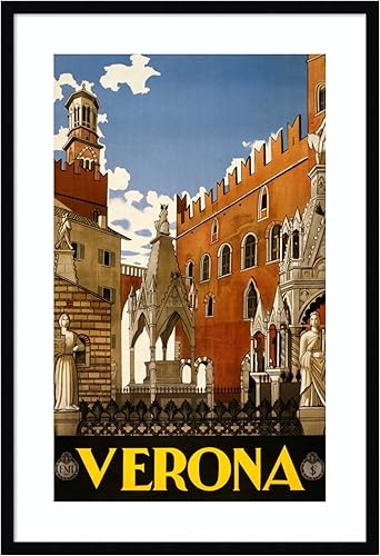 Miniatura 1 de Amanti Art Studio - Arte de pared enmarcado en madera See Verona por Studio de 23 pulgadas de ancho x 33 pulgadas de alto, marco negro esvelte Noir,