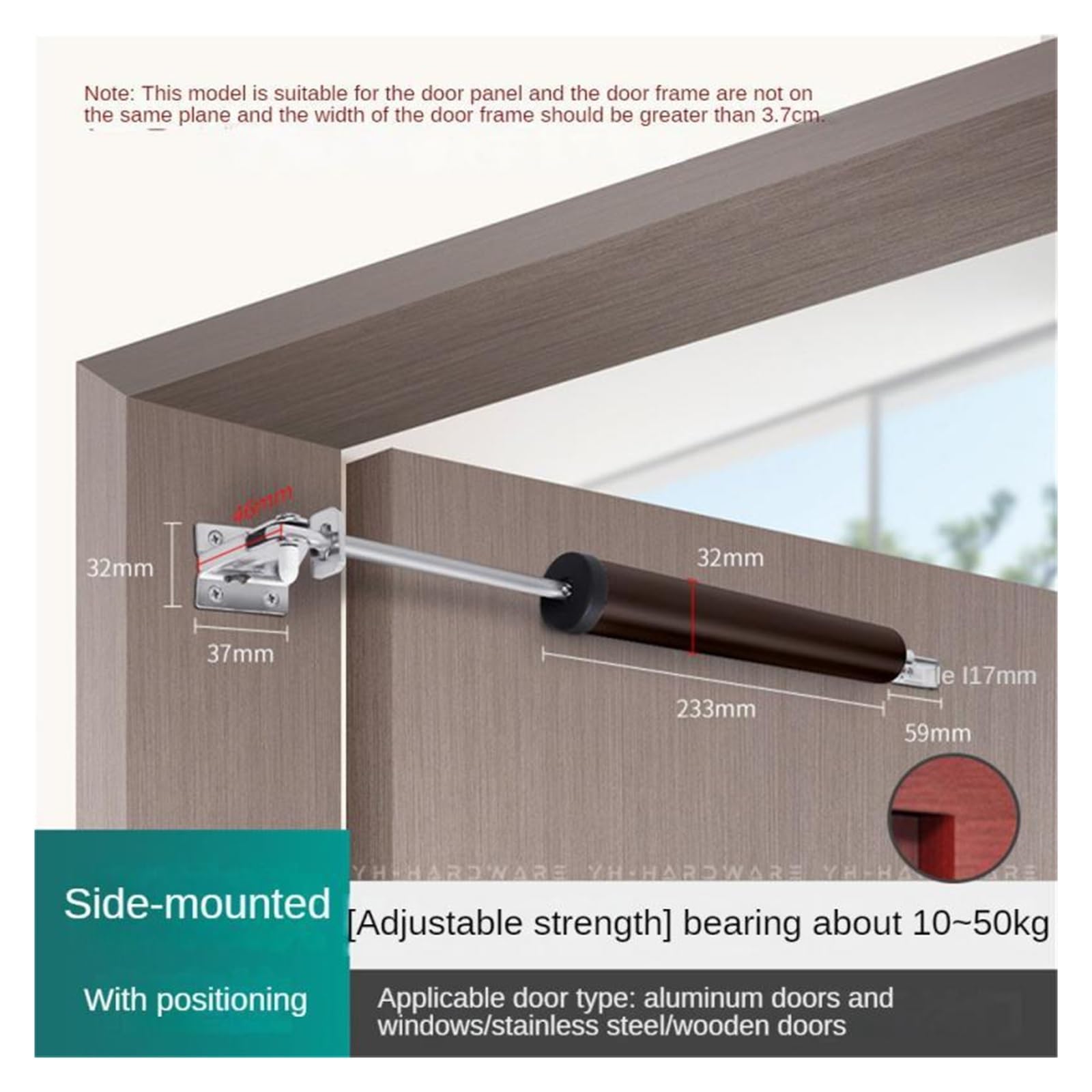 Apricancello Elettrico, Chiudiporta for finestre for uso domestico Chiudiporta in gomma for la pressione aria di tenuta Chiudiporta automatico con rivetto stabile in senso orario Smart & Sturdy(B)