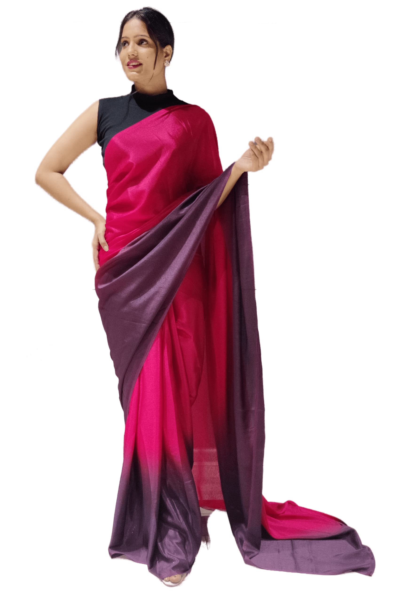 SidhidataWomen's Synthetic Ready to Wear Saree With Blouse Piece