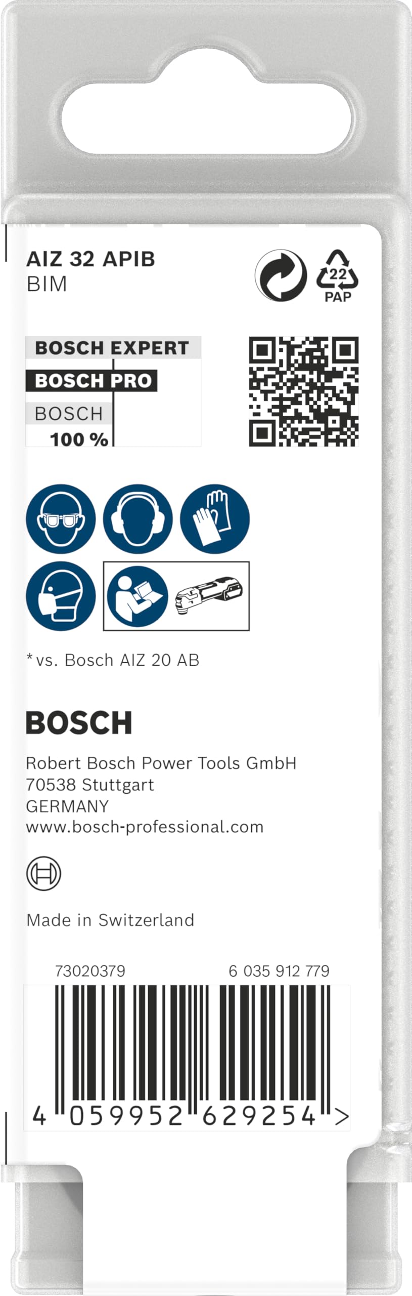 Bosch 10 hojas multimaterial AIZ 32 APIB para herramientas multifunción (para madera con clavos, metal sándwich, ancho 32 mm, accesorio profesional)