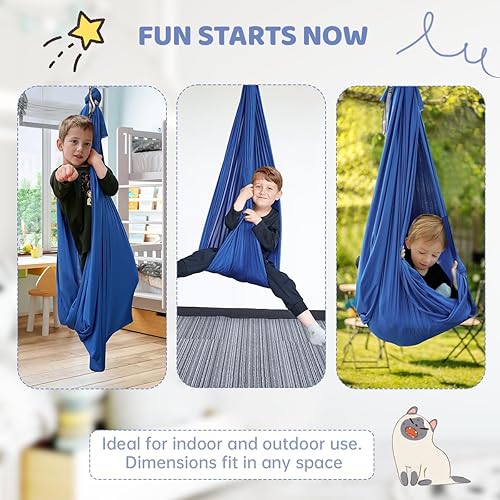 Miniatura 20 de Columpio de terapia para niños con necesidades especiales (hardware incluido) Acurrucarse columpiarse Abrazar interior exterior hamaca ajustable