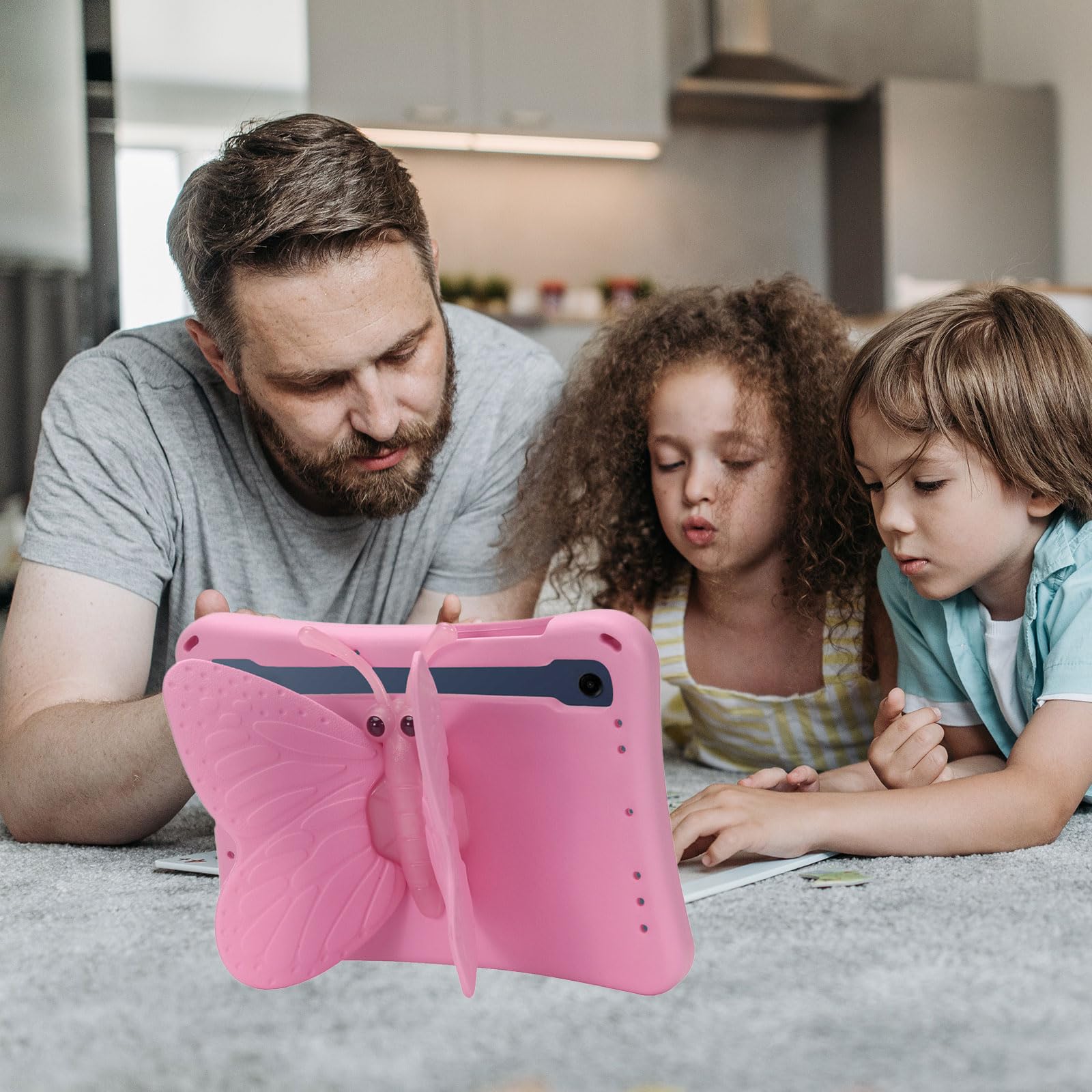 Funda infantil para Samsung Galaxy Tab A9 Plus de 11 pulgadas 2023 (SM-X216B), bonita funda protectora de espuma EVA a prueba de niños para tablet Galaxy A9+ Plus, color rosa