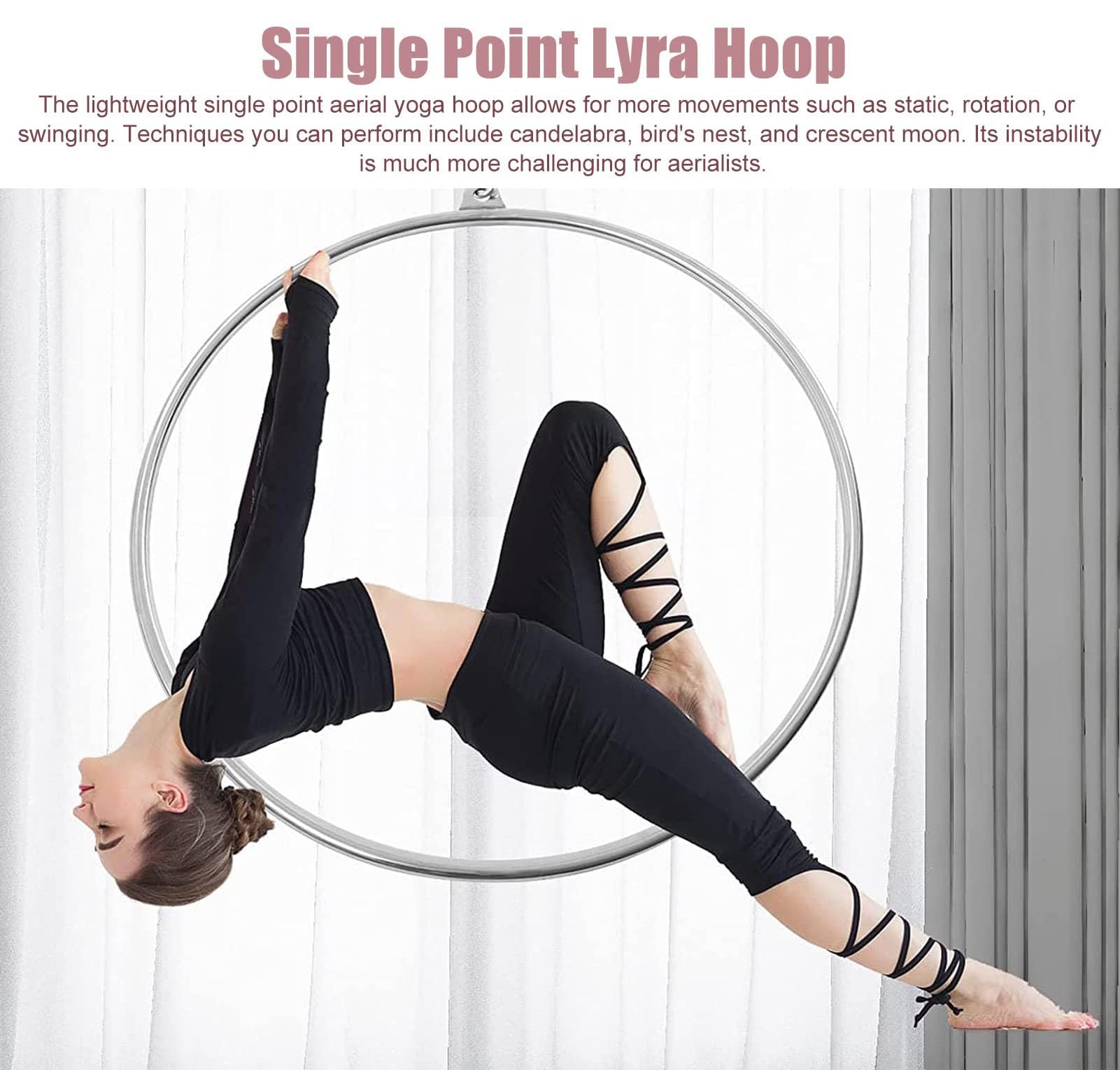 Aerial Hoop Set – Attrezzatura per Circo in Acciaio Inossidabile per prestazioni acrobatiche e fitness aereo – Yoga Hoop