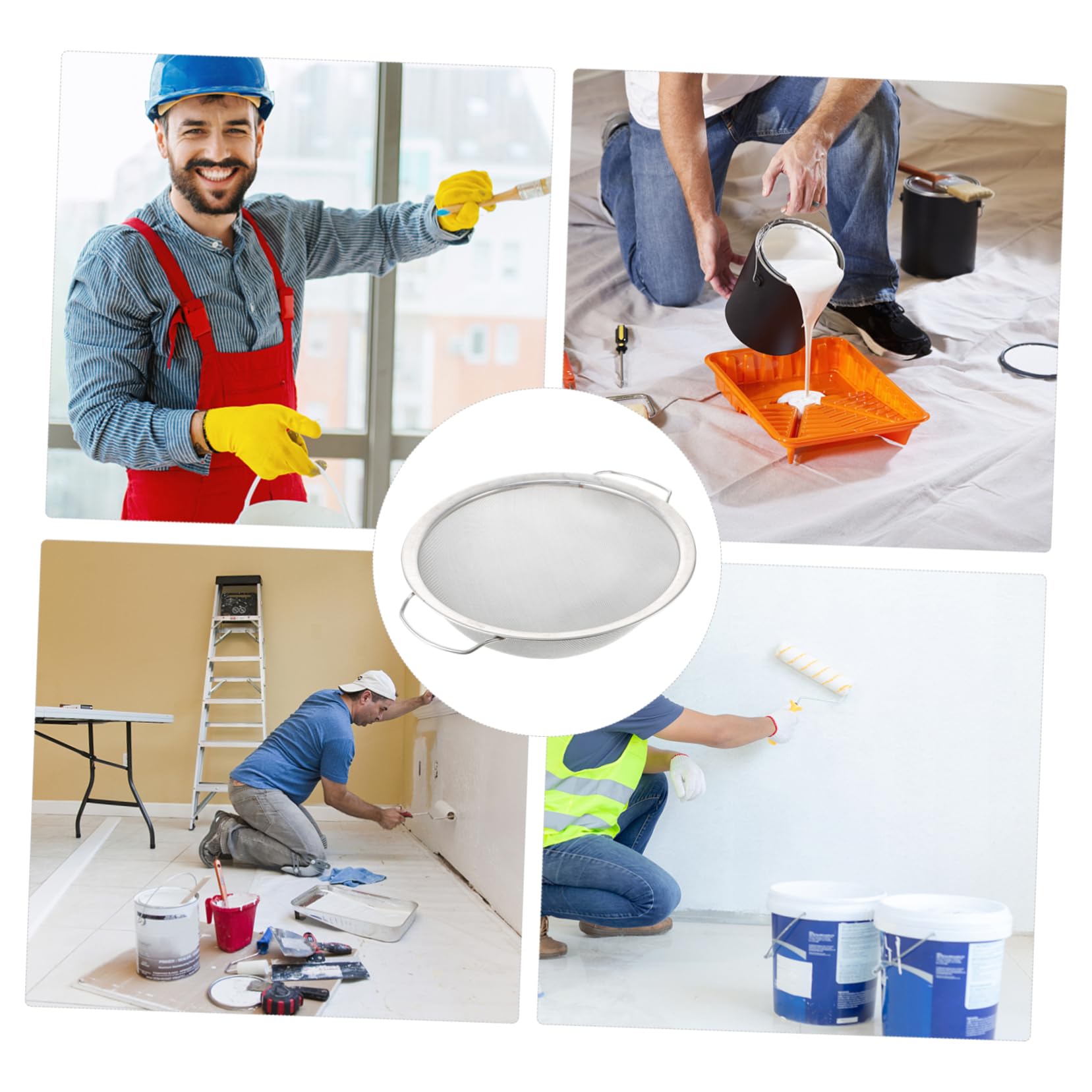 Filtro e Supporto per Secchio Spray in Acciaio Inossidabile per Vernice Argento per Filtrare Vernice Rete Fine per Pittura a Lattice