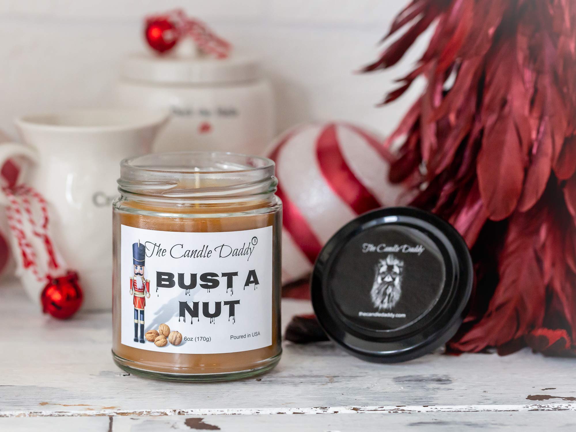 Biust A Nut - dziadek do orzechów - zapach chleba orzechowego banana - maksymalna świeca zapachowa 170 ml słoik - Boże Narodzenie święta