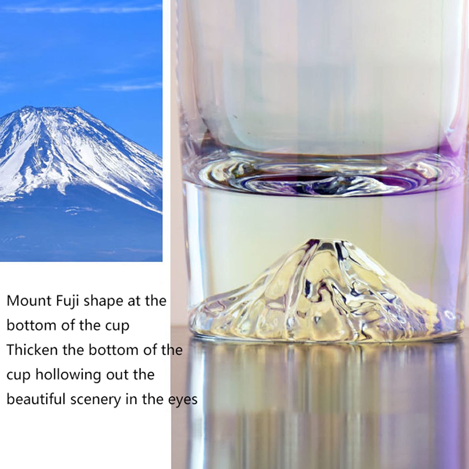 QINGGANGLING999 Wassergläser Schneeberg-Bunte Glasschale 4-teiliger Satz 9Oz und 10 Unzen optional. Saft-Milchkaffee-Glaswaren bleifreies klares Glaswaren-Set Trink-Gläser (Size : Small)