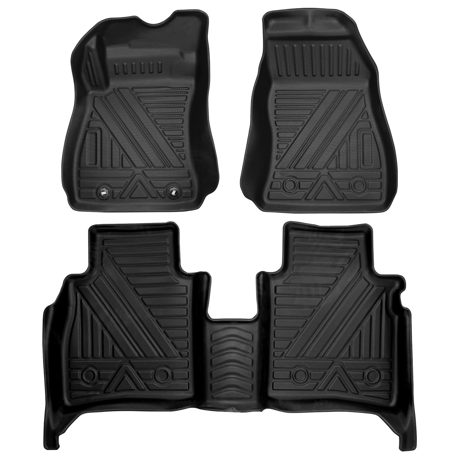KMF Floor Mats for Nissan Sentra 2014-2019, 3D TPE Floor Liners All Weather Protection, 1st and 2nd Row Full Set Car Mats, Black