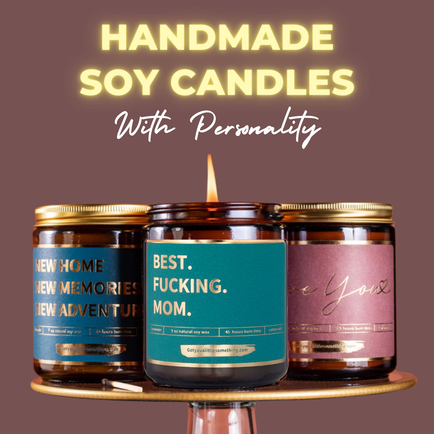 Got you a little something 'Best Mom Ever' świeca zapachowa lawenda; 255 ml, zabawny nieodpowiedni pomysł na prezent dla fajnych mam od córki syna dzieci syna ulubionego dziecka