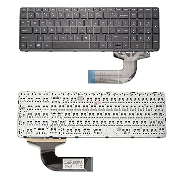 Laptop Keyboard for H P 15-S003NL, 15-S003TU, 15-S003TX, 15-S004NF, 15-S004NL, 15-S004SZ, 15-S004TU, 15-S004TX, 15-S005NF Keypad Black Replacement Internal - with Frame