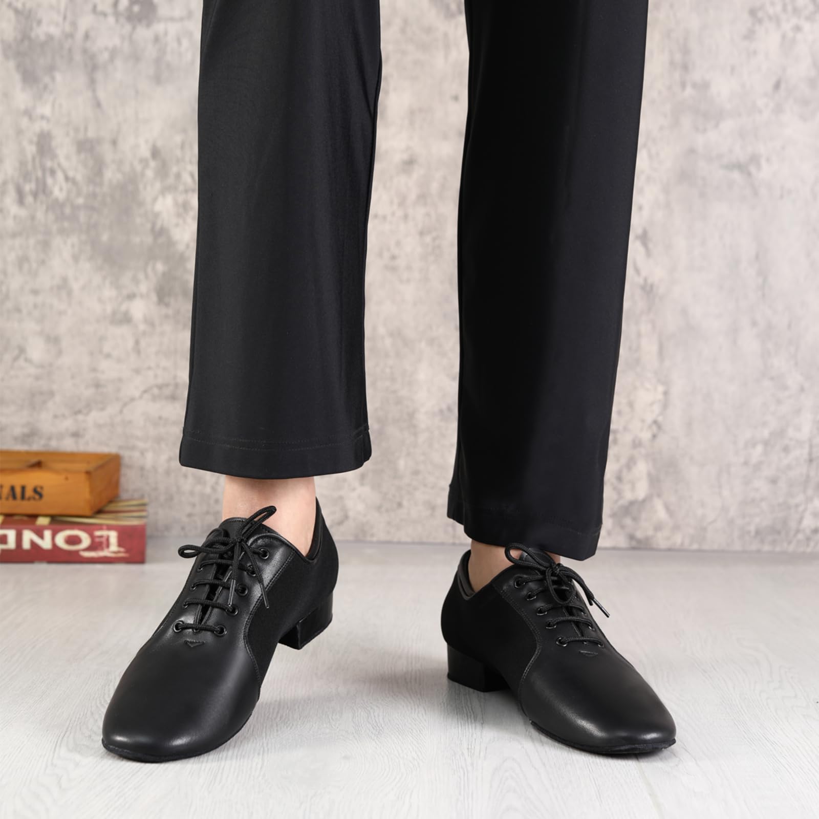 Zapatos de Baile Latino Modernos para Hombre con Cordones Tango Salsa práctic de salón Zapatos de Baile Tacón Bajo