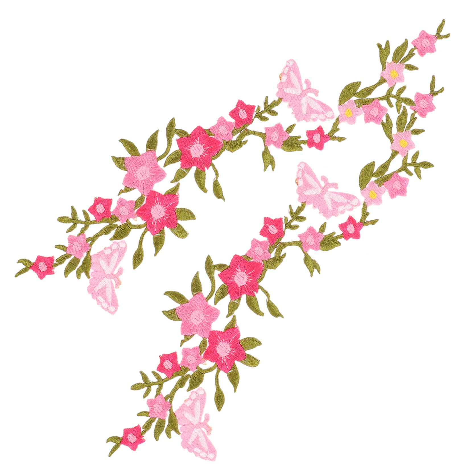 Adornos para Ropa, Parches Bordados de Tela Flores