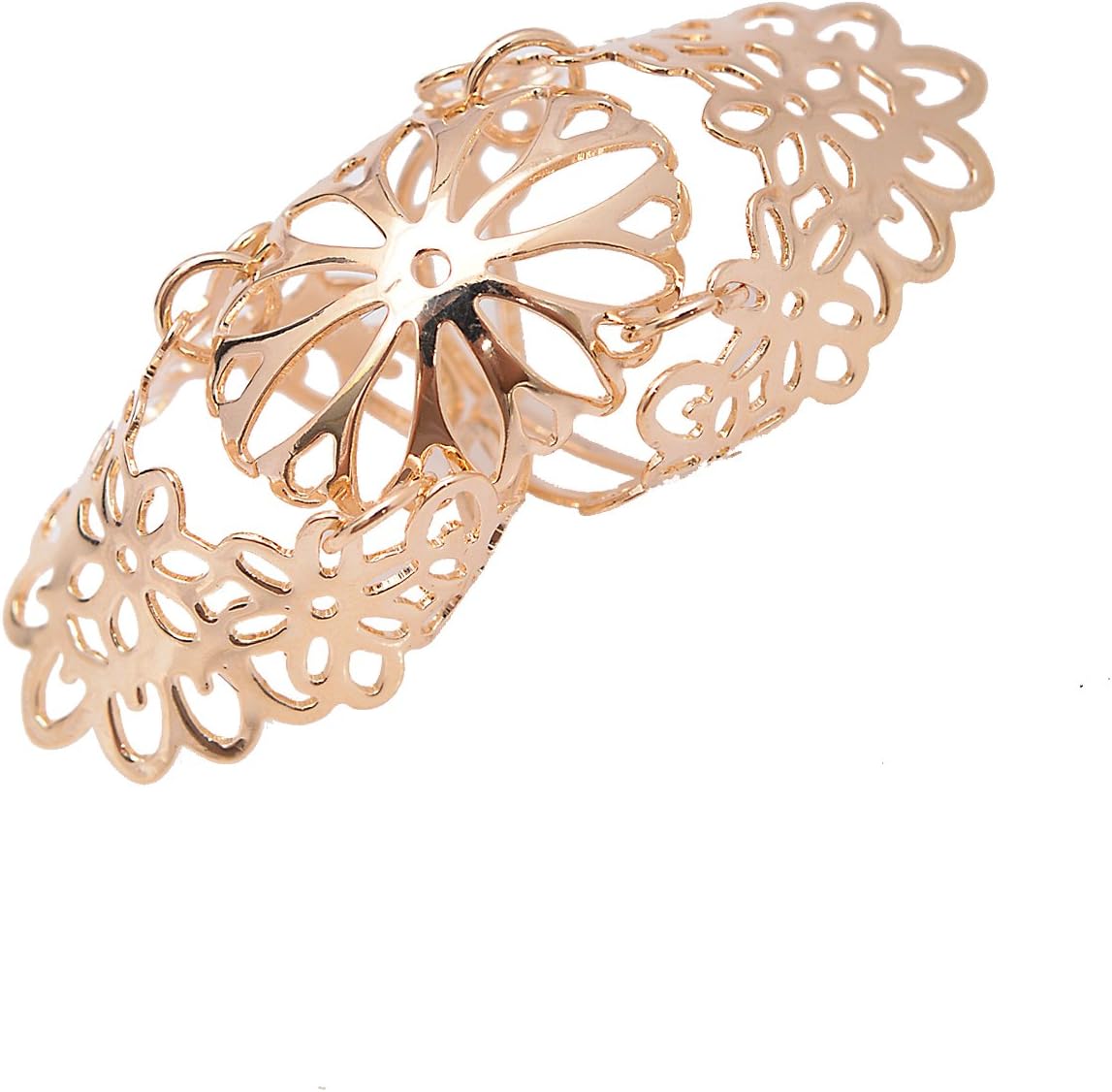SpinningdaisyAdjustable Three Piece Wrapped Floral Knuckle Ring