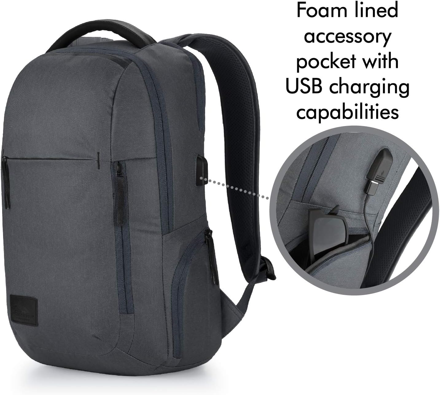 Bеѕt Cуbеr Dеаlѕ 🔥 High Sierra Business Proslim USB Laptop Backpack, Mercury Heather/Black, One Size