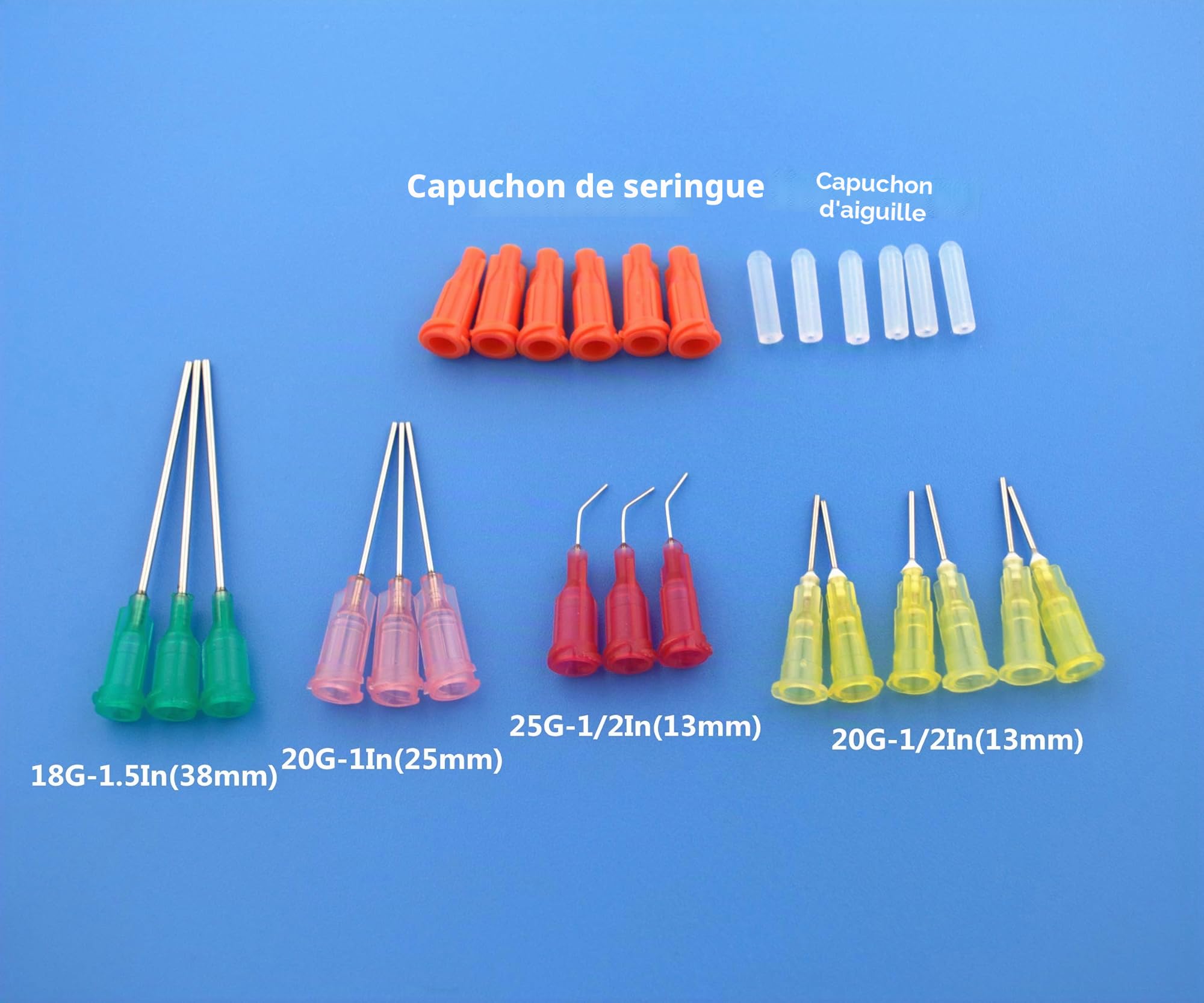 Flacon Aiguille 30ml 50ml, applicateur de bouteille aiguille avec 15 aiguilles de distribution et 12 bouchons pour bricolage
