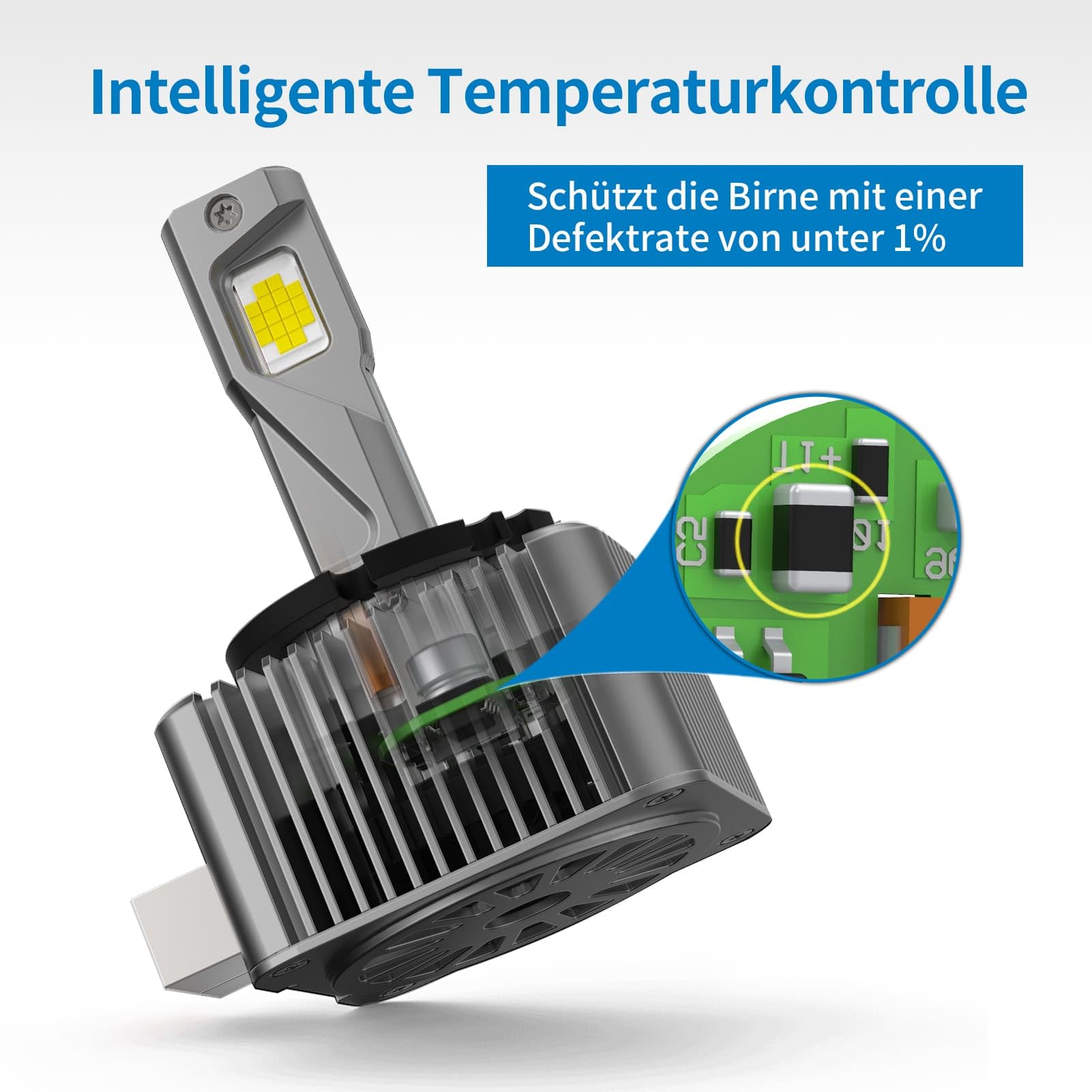D1S Xenon Brenner 6000K–weiß Extra Hell, 12V 60W, zugelassen, OEM-Ersatz, CANBUS-fehlerfrei, Xenon Scheinwerferlampe – 2 Stück