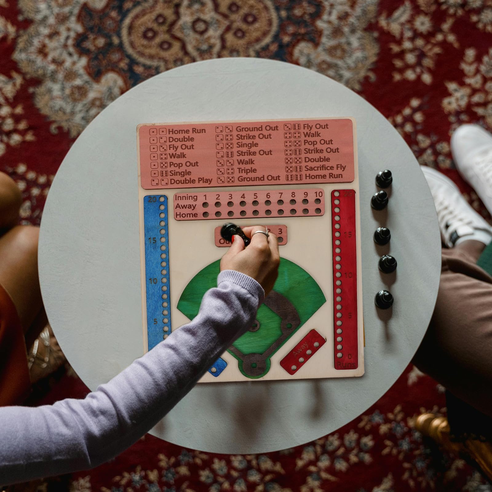 LALAFINA Gioco da Tavolo e Stile Semplice ed Elegante in Legno Design Competitivo di Baseball per Feste e Riunioni Divertenti