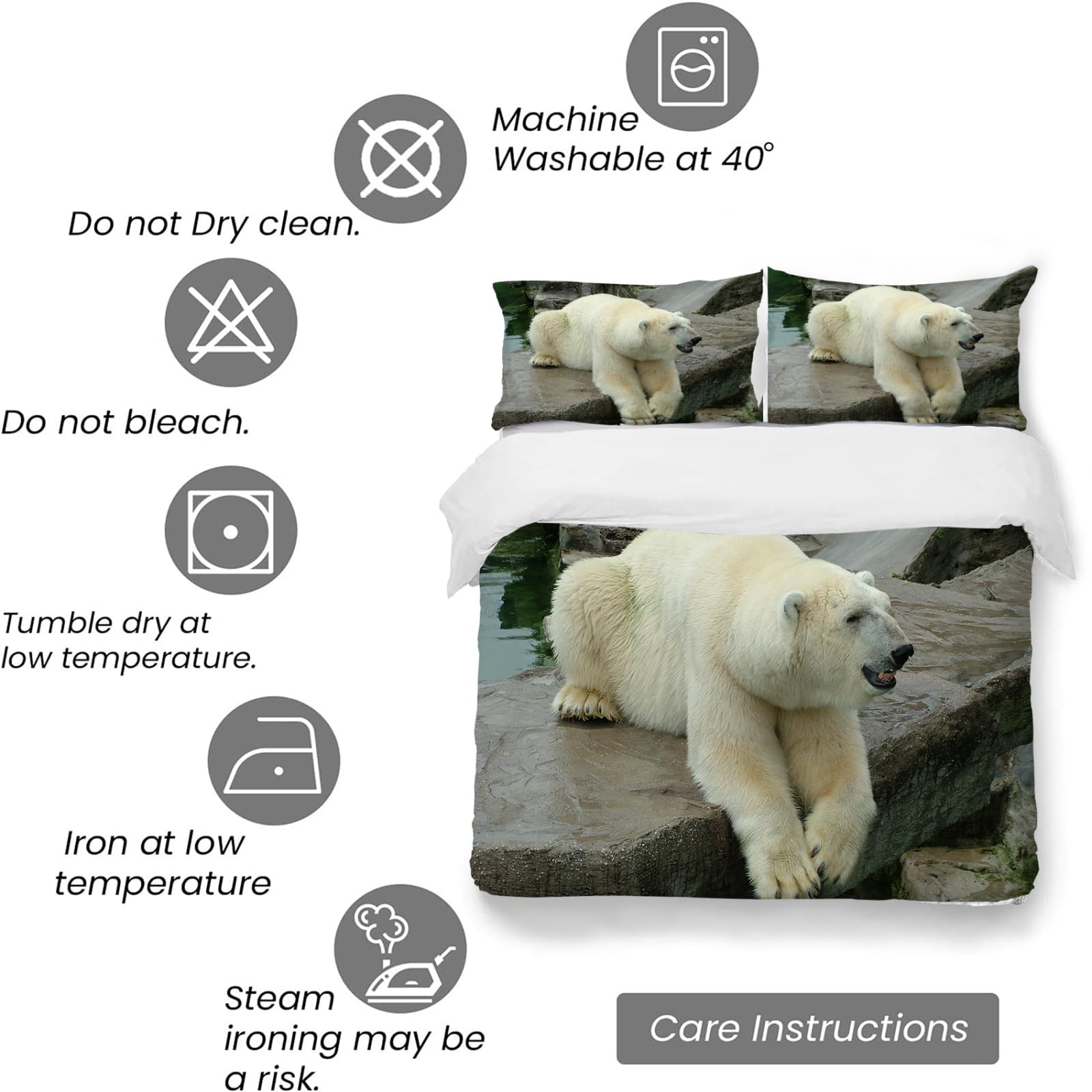 しろくま親子　座布団カバー ニトリ 長座布団カバー(NクールSP シロクマ gSC1) デコホーム