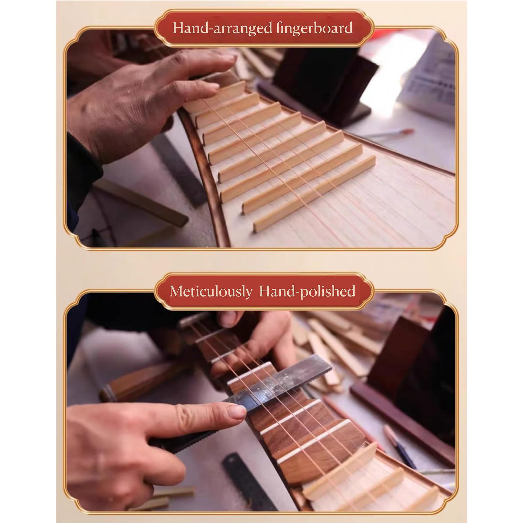 MUYIYANG Selected Hardwood Chinese Lute Pipa Instrument, Set for Beginner,Chinese National Traditional Stringed Instrument - Image 5