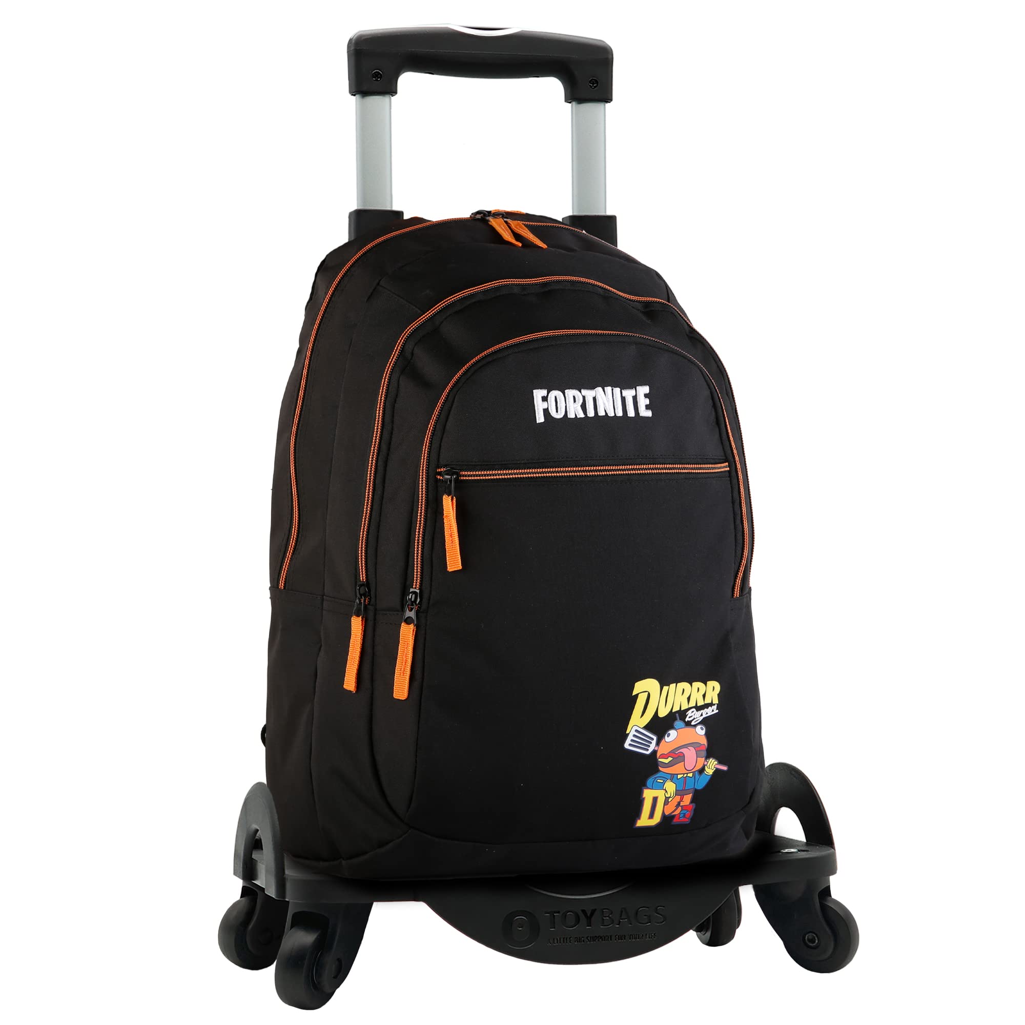 FORTNITE Zaino Scuola Durrr + Carrello Toybags con 4 Ruote Girevoli, Unisex Bambini, Multicolore, Grande, multicolore, L