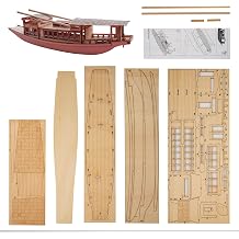GAWEGM Wood Ship Model Kit - Chinese RED Boat for Adult Building