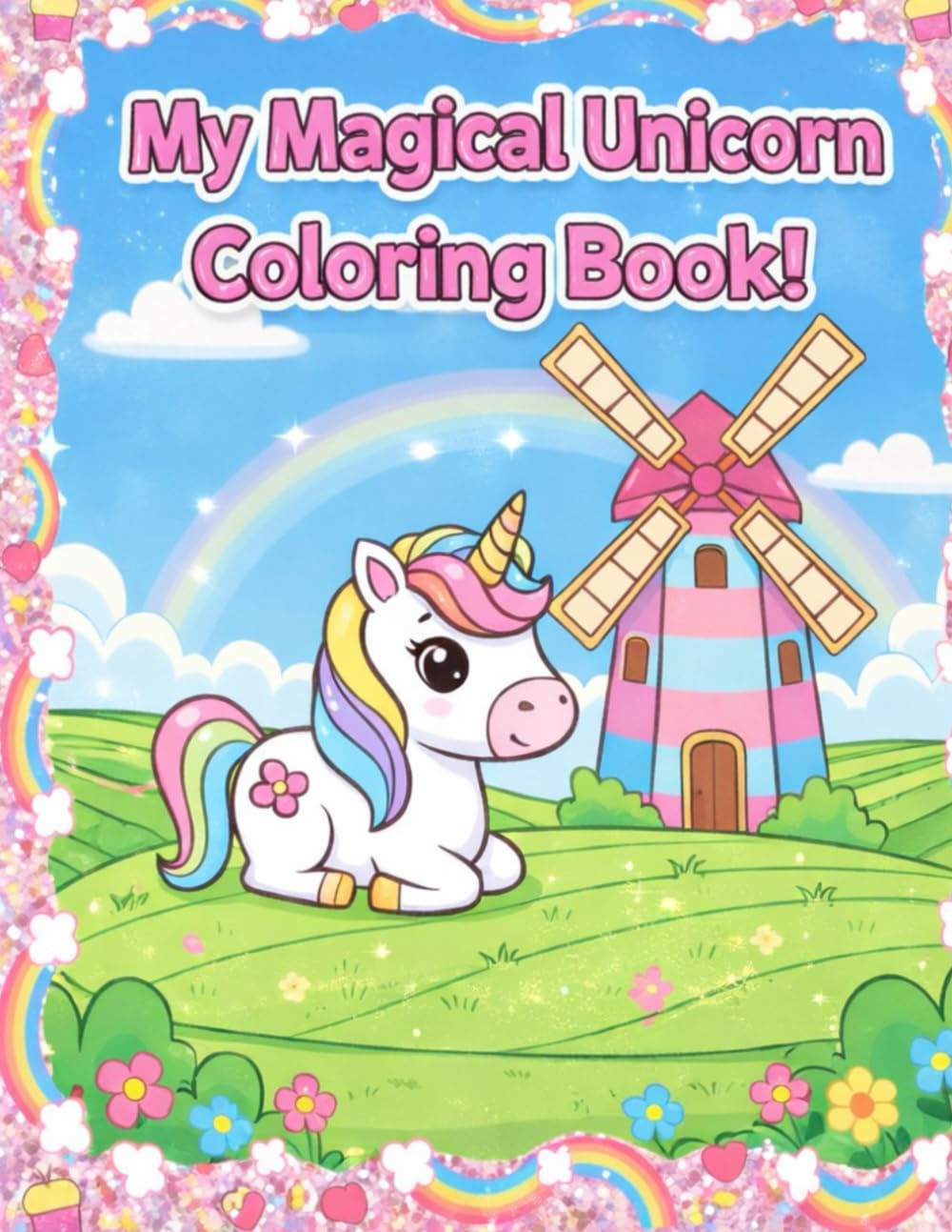 My Magical Unicorn Coloring Book: Adorable and easy drawings for girls and boys. Creative fun full of fantasy and magic
