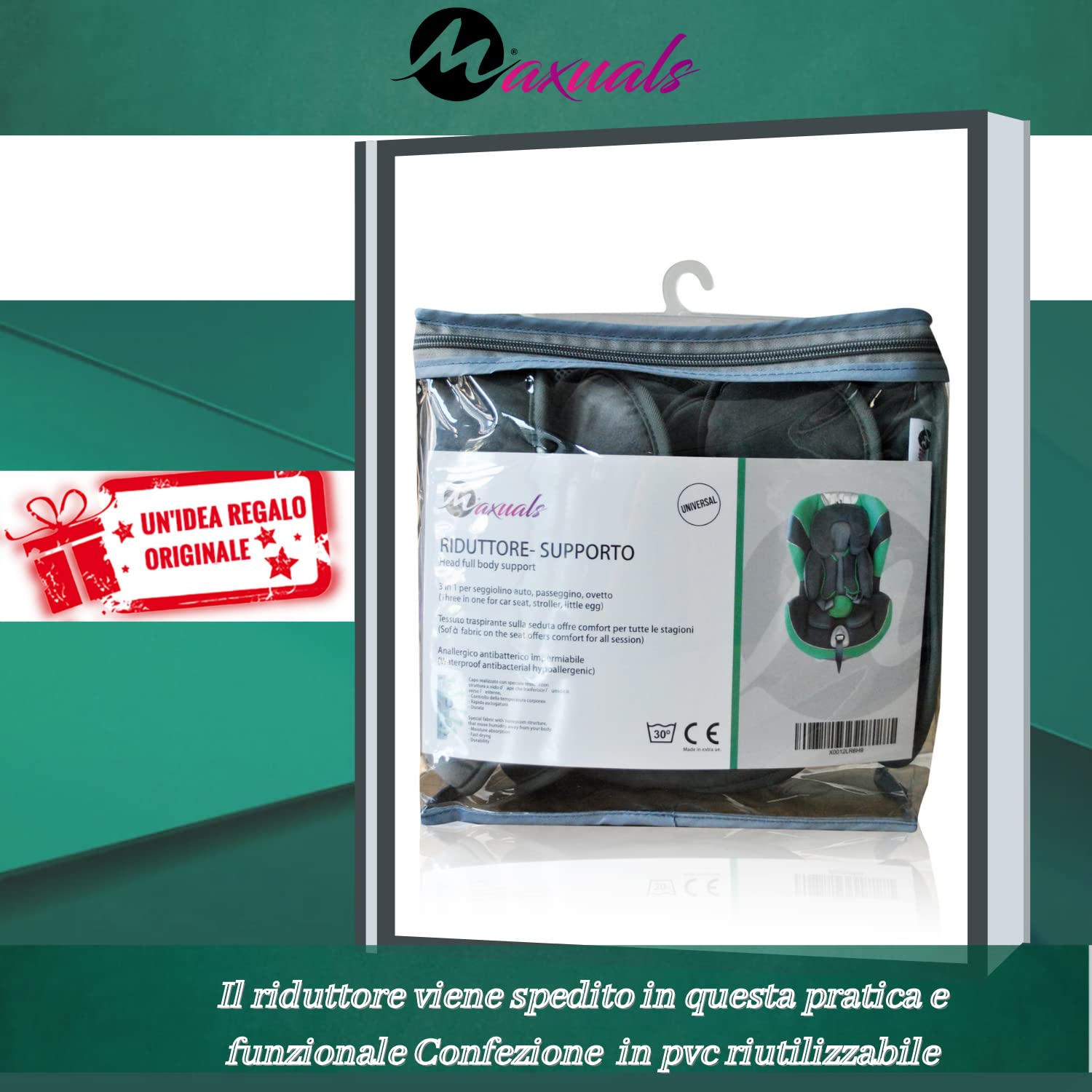 Riduttore Passeggino Universale Ovetto Neonato Cuscino Seggiolino Auto Culla Traspirante Leggero Protezione Testa Bimbo 0-12 Mesi