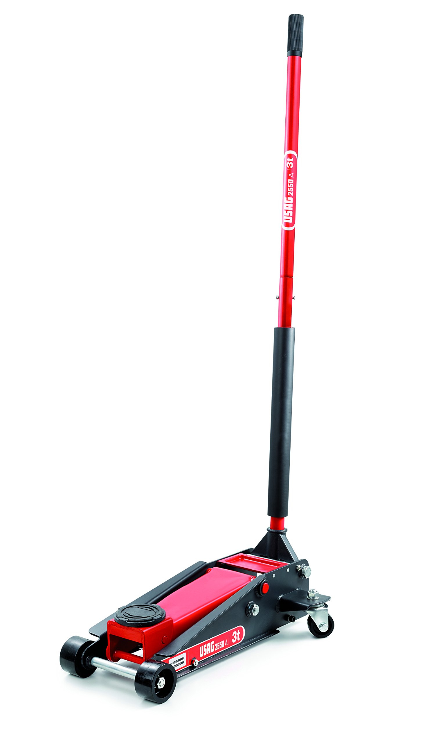 USAG 2550 A U25500001 Sollevatore Idraulico 3T Per Auto E Veicoli Commerciali, Nero Rosso