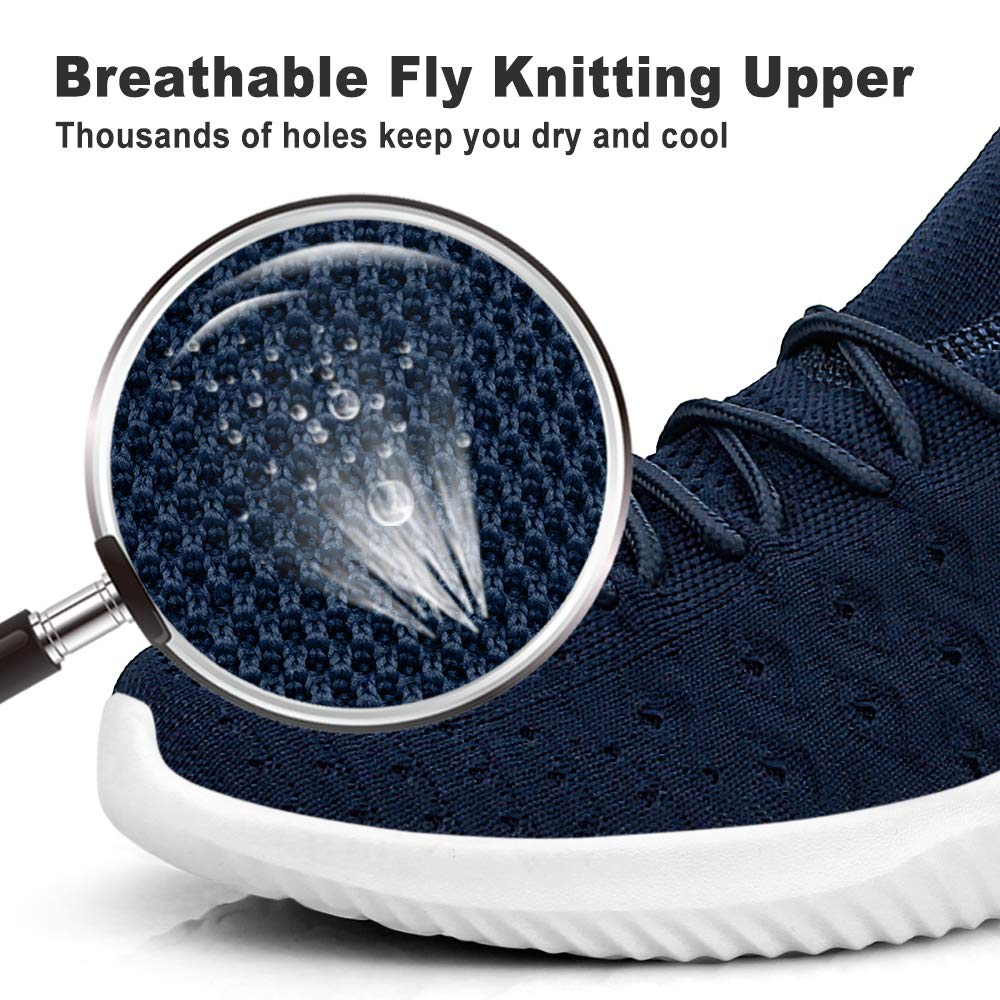 Feethit Chaussures de marche à enfiler légères et respirantes pour homme, bleu, 44.5 EU