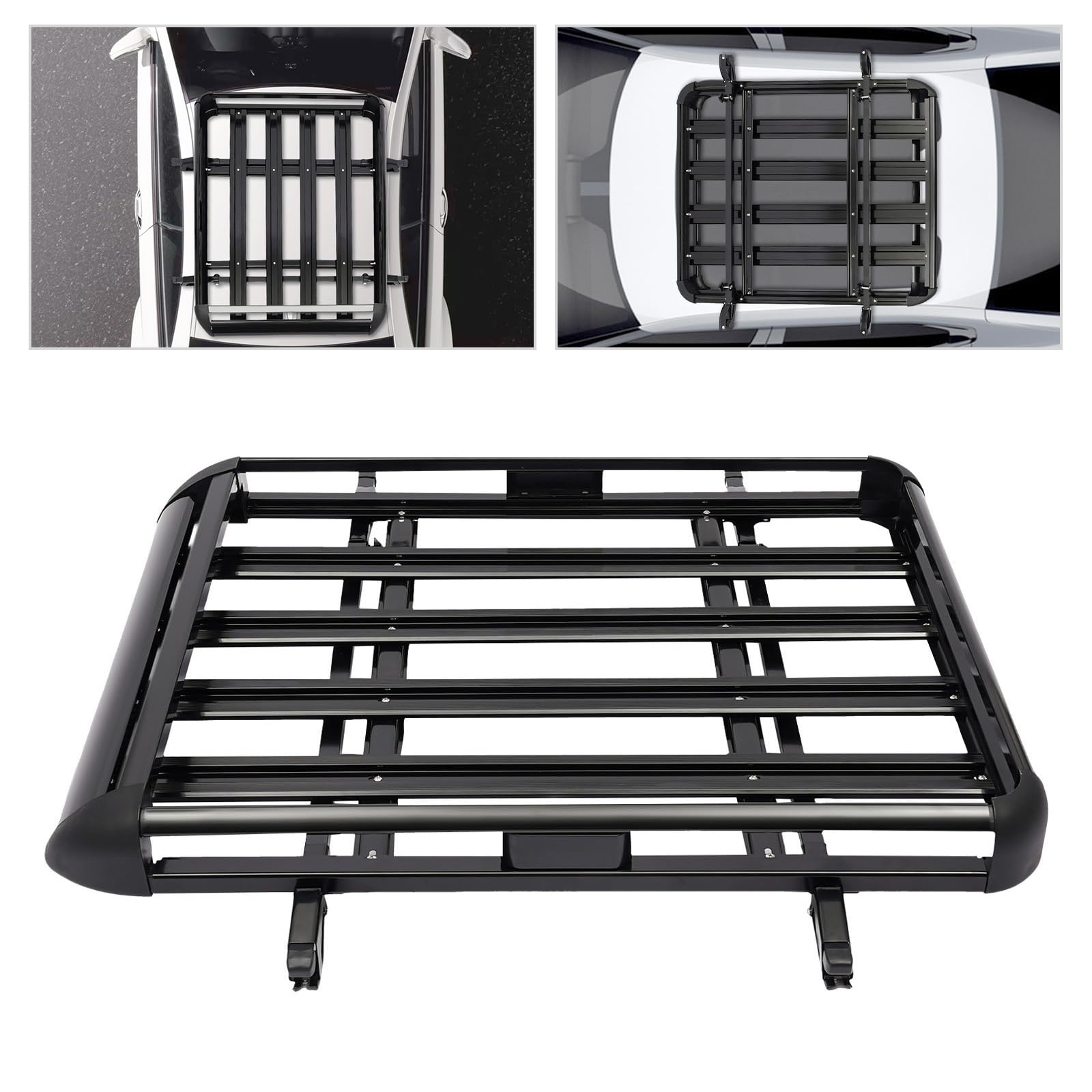 Baca universal de 127 x 97 cm para coche, de aleación de aluminio de alta calidad, construcción de doble techo, para modelos SUV