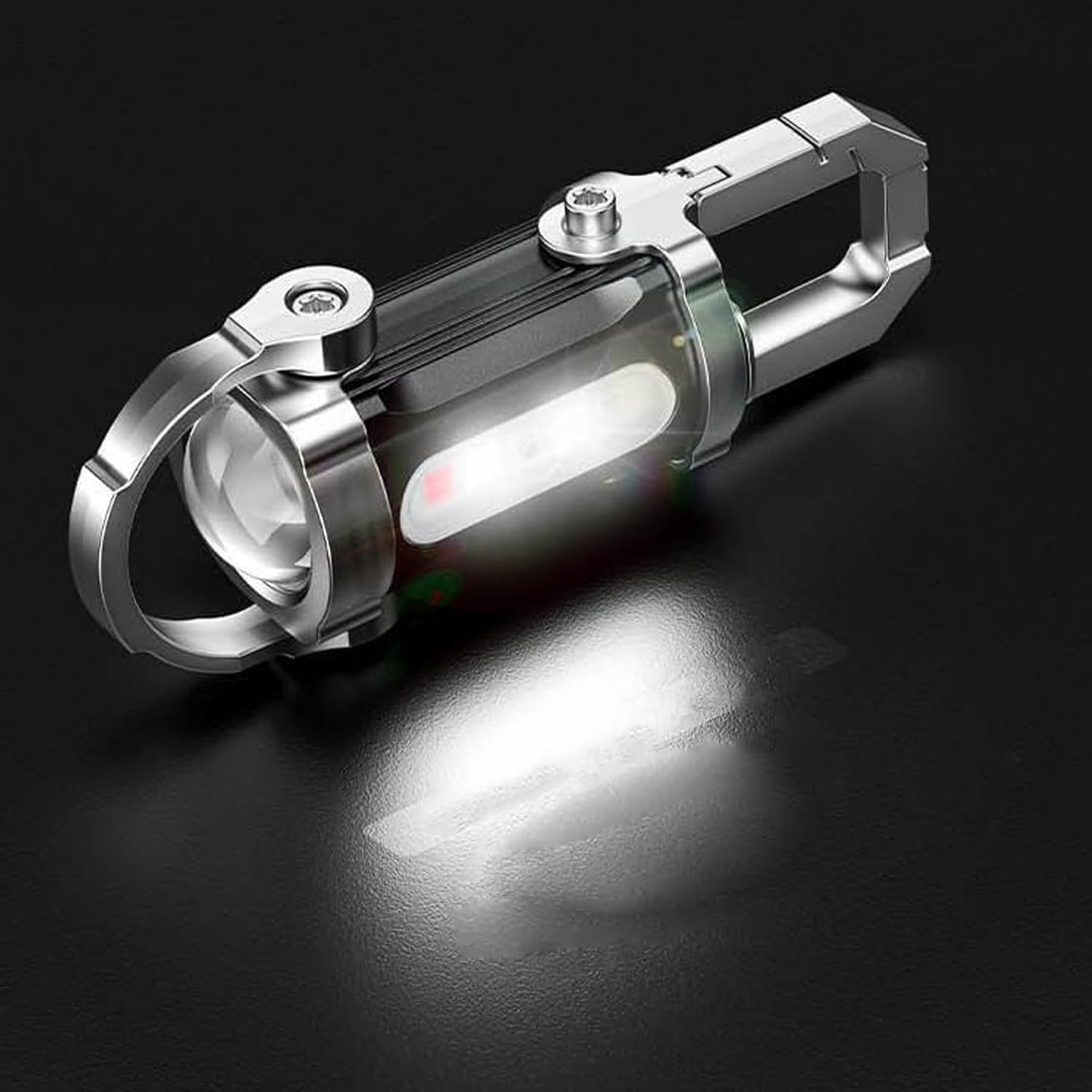 Portable Rechargeable Bright Keychain Flashlight, Vbbert Keychain Flashlight, Portable Rechargeable Mini LED Flashlight with Key Ring, Compact Bright Keychain Work Light
