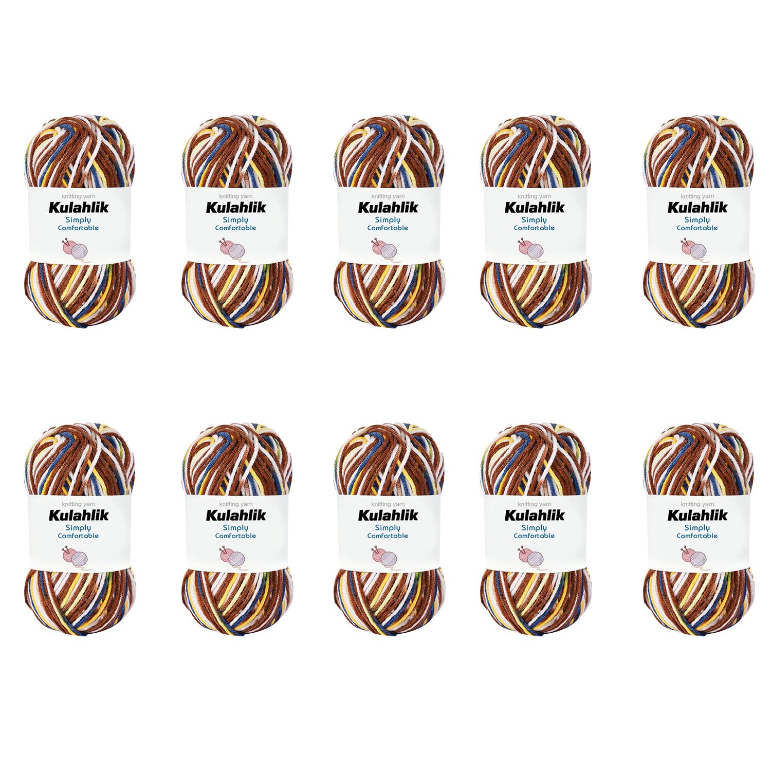 250g(5x50g) Acrylic Yarn for Crochet/Knitting, Colorful Gradient Yarn Thread, 5 Rolls Skeins, Perfect for Any Knitting Crochet and Crafts Mini Project — view 75