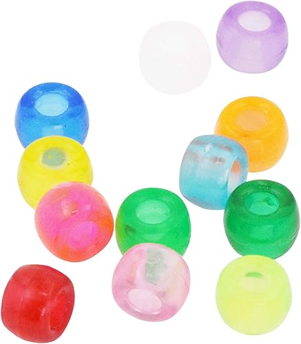 Miniatura 4 de Mandala Crafts Cuentas de plástico para hacer joyas  Cuentas de plástico grandes para manualidades  Kit de cuentas de pony grandes de barril surtido