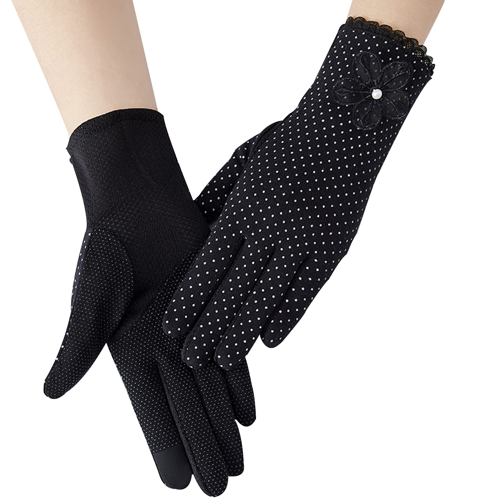 Guantes de encaje con protección solar de algodón BeFur para mujer 2