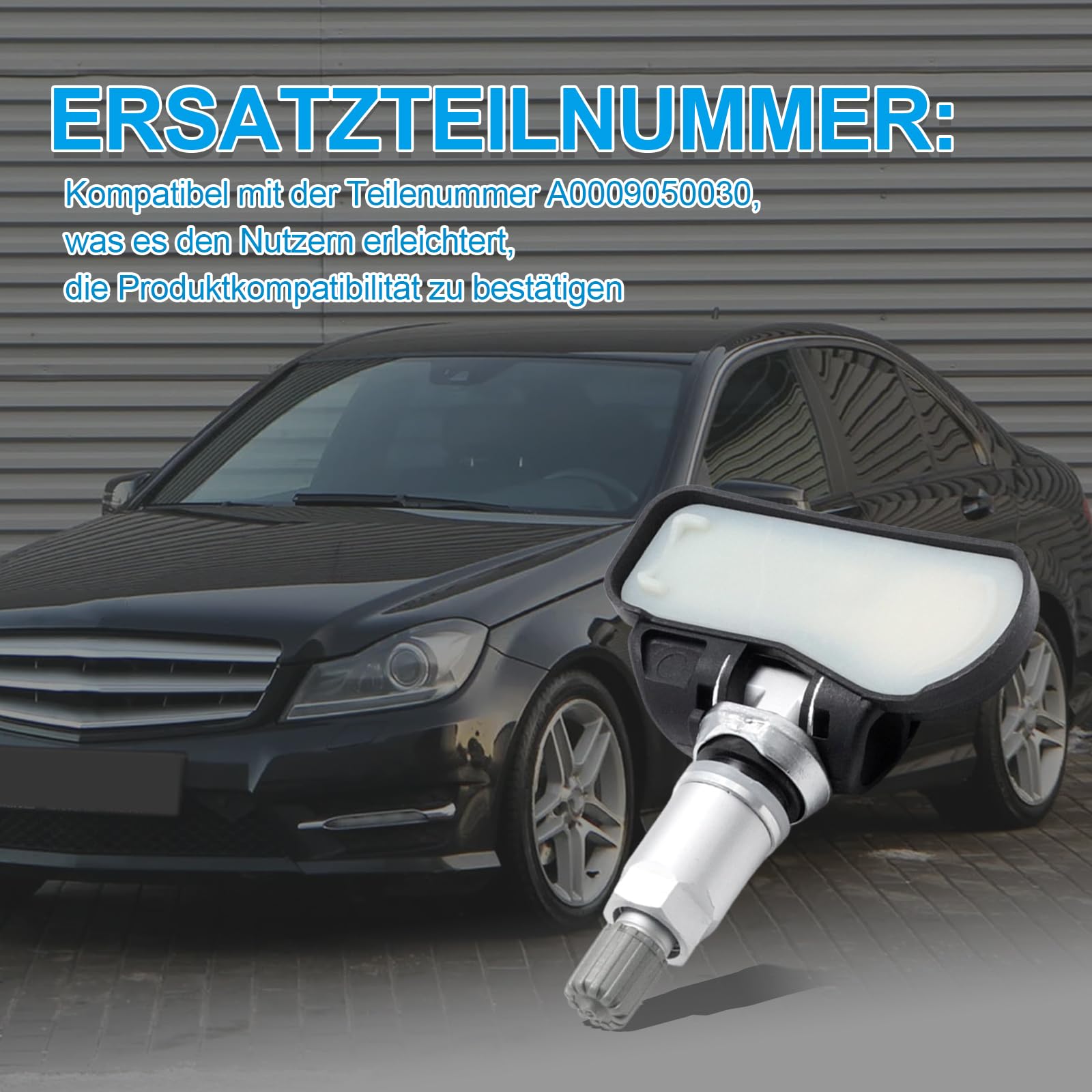 Hoypeyfiy 4 Stück A0009050030 Reifendrucksensor, Ersatz für Mercedes Benz C-Klasse W204 W205 GLC GLE, TPMS-Sensor für Klasse A B C