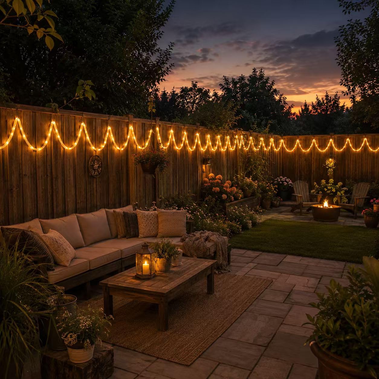 Solar Lichterkette Seil,5M Solar Hanfseil Lichterkett 100 LED(5M100LED)