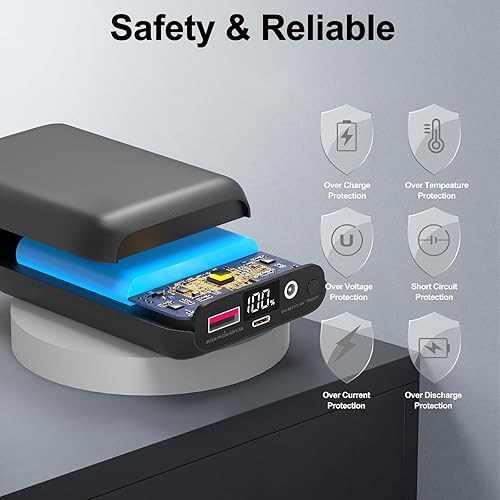 Miniatura 7 de Paquete de batería de 16000 mAh para chaleco calentado, cargador de batería recargable de 5 V7.4 V con pantalla LED y salida CCUSB para chaqueta