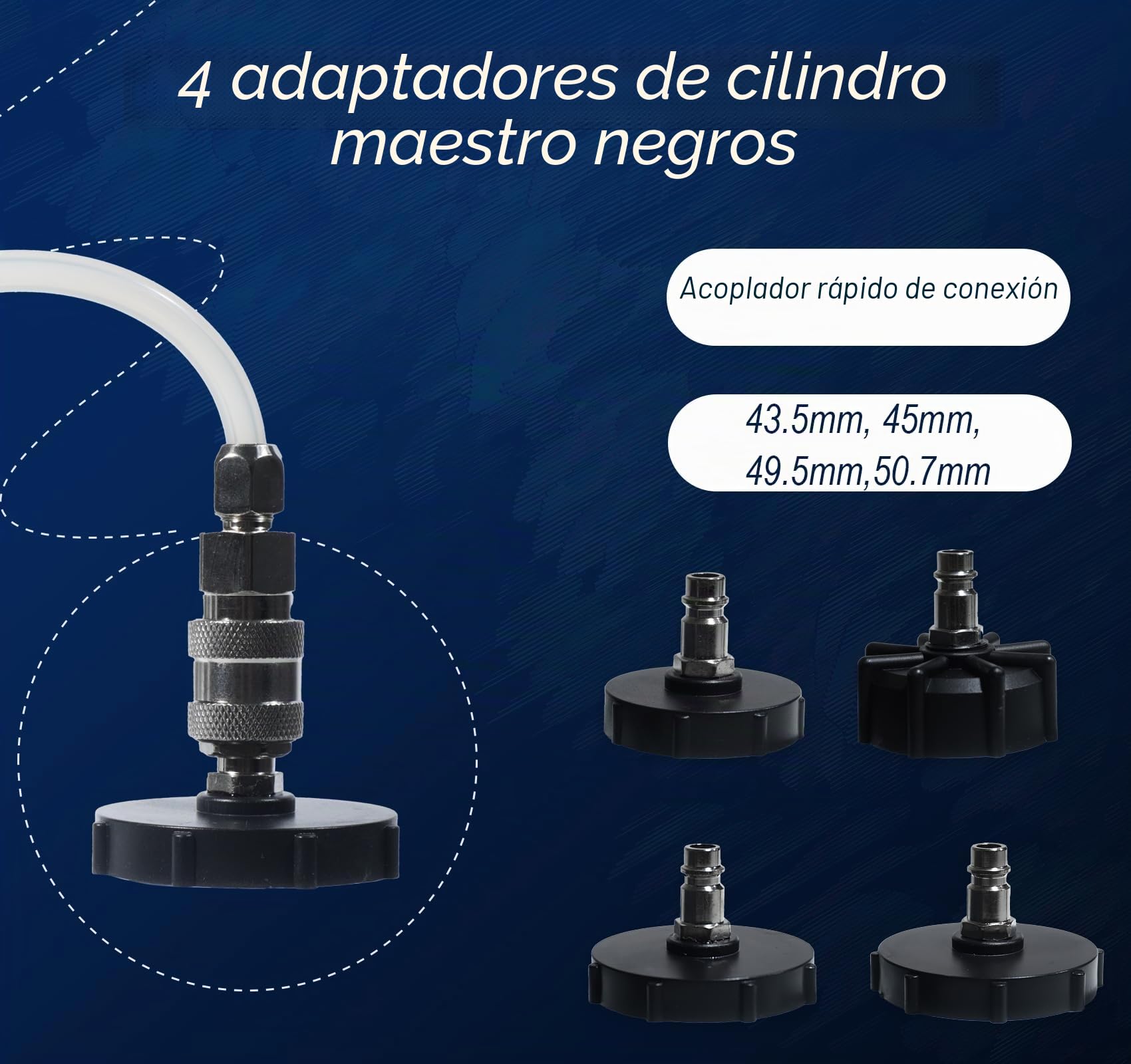 3L Kit de Purga de Líquido de Frenos Manual con Botella Extractora de 1L, 4 Adaptadores de Cilindro Maestro para la Mayoría de los Vehículos