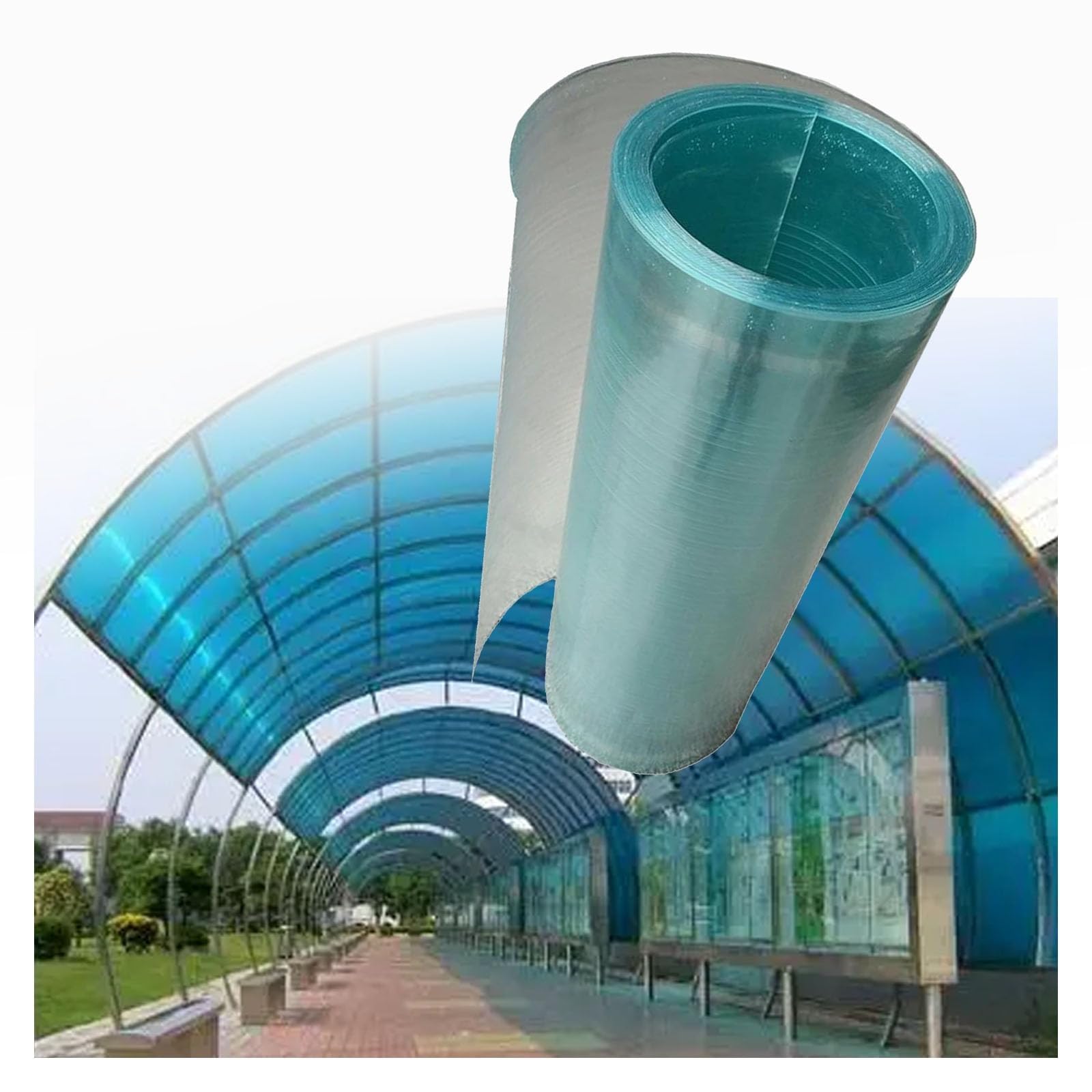 Panel de policarbonato para Techo de Invernadero, Resistente y de Fibra de Vidrio, para claraboya Exterior, fácil de Doblar y Cortar, 1 x 5 m