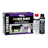 ProDye Deep Black Hair Dye for Show Cattle & Sheep, Uniform Coverage, Gentle Formula, 5 Bottle Animal Fur Color Dye & Activator Kit