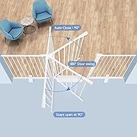 Vista 6 de (85-100 pulgadas de ancho) Puerta grande para bebés para escaleras, puertas, puerta de bebé extra ancha para interiores, metal, puertas de perro