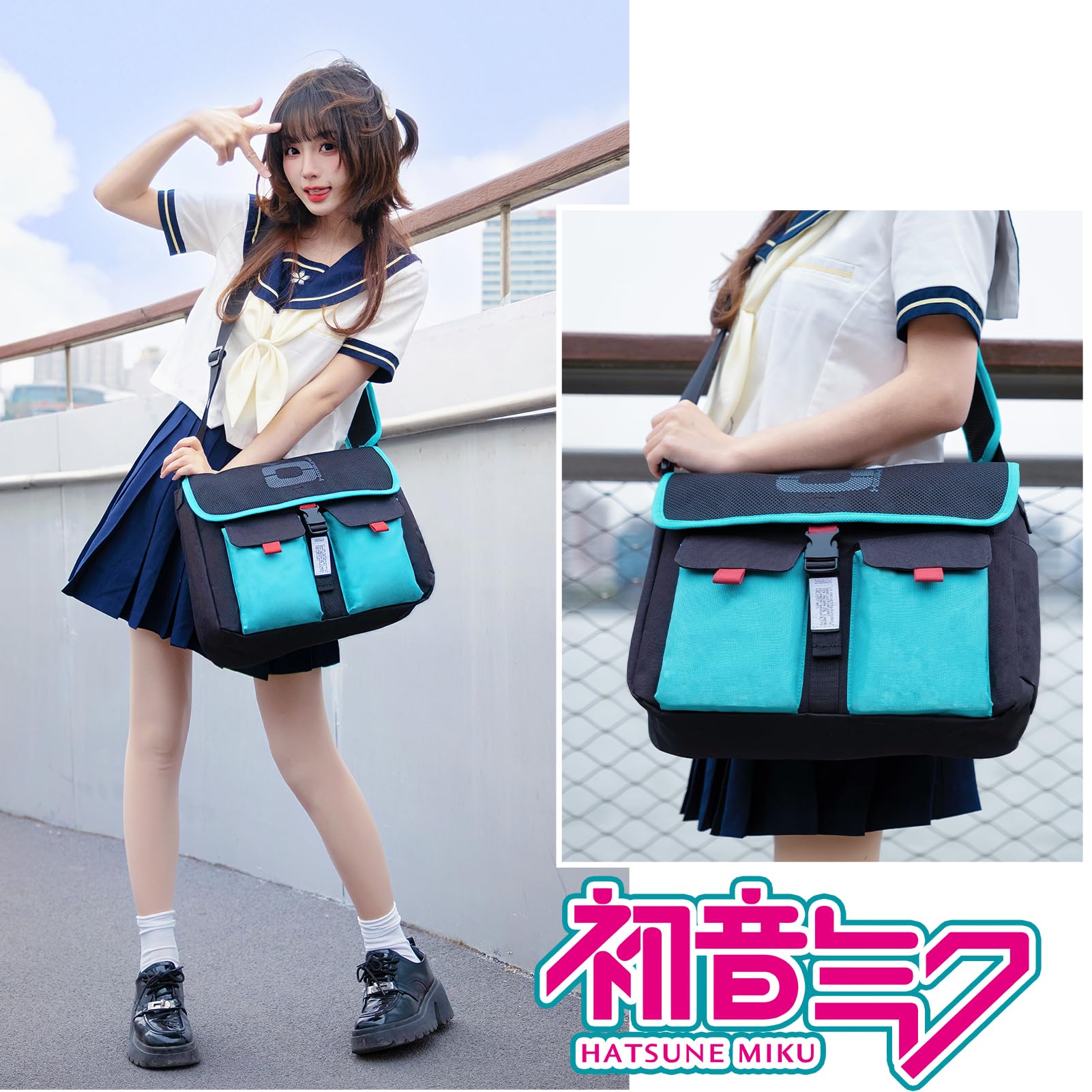 FIREFIRST x Hatsune Miku & Kagamine Rin/Len Borse a Spalla Borsa Messenger
