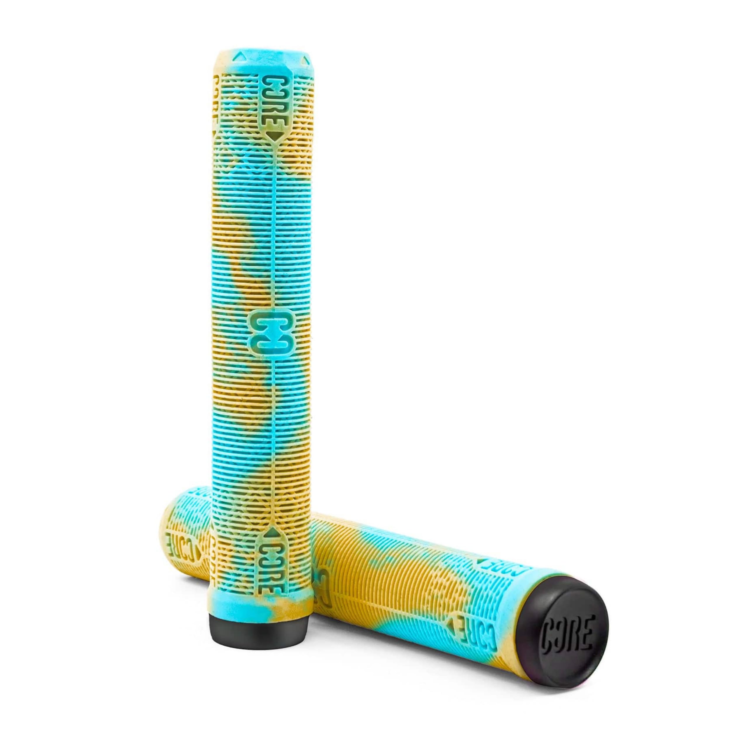 CORE Skinny Boy Handlebar Grips for Bikes & Scooters BMX Cycling Mountain Bike Soft Non Slip Longneck Bike Grips Bar Ends Included fits All Stunt Scooters BMX MTB - 170mm - Beach — image 1