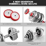 HAKENO Adjustable Weights Dumbbell Barbell Set Anti-Slip Metal Handle 3-in-1 Cast Iron Free Weights Dumbbells Set with Connecting Rod for HomeBody Workout Fitness