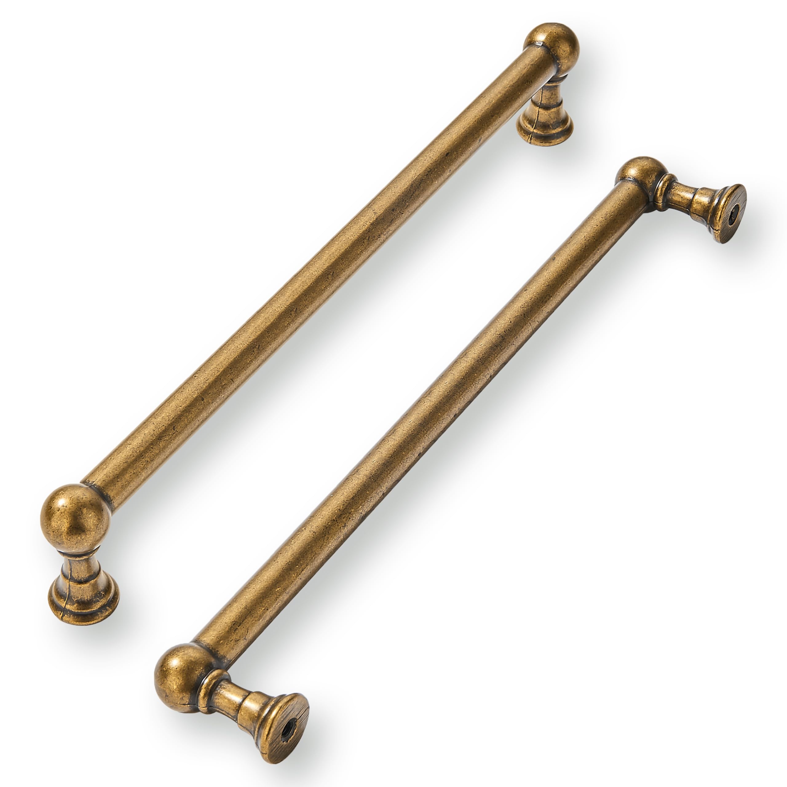 khtumeware 5 Pack 12 Inch Hole Center Antique Brass Cabinet Pulls Heavy Duty Solid Cabinet Handles cabinets Dressers Kitchens Handles Bathroom