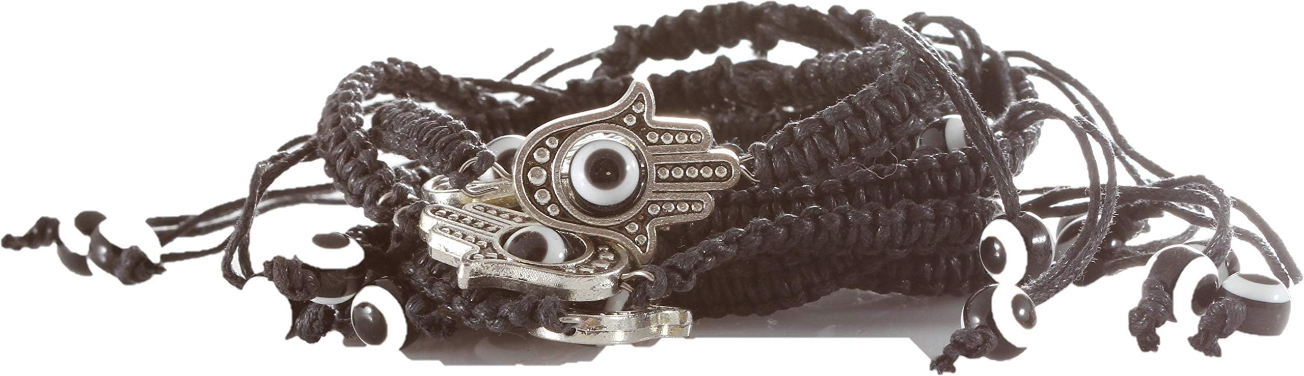 lot 5 Large Hamsa Evil Eye Black String Kabbalah Bracelets Lucky Charm Jewelry