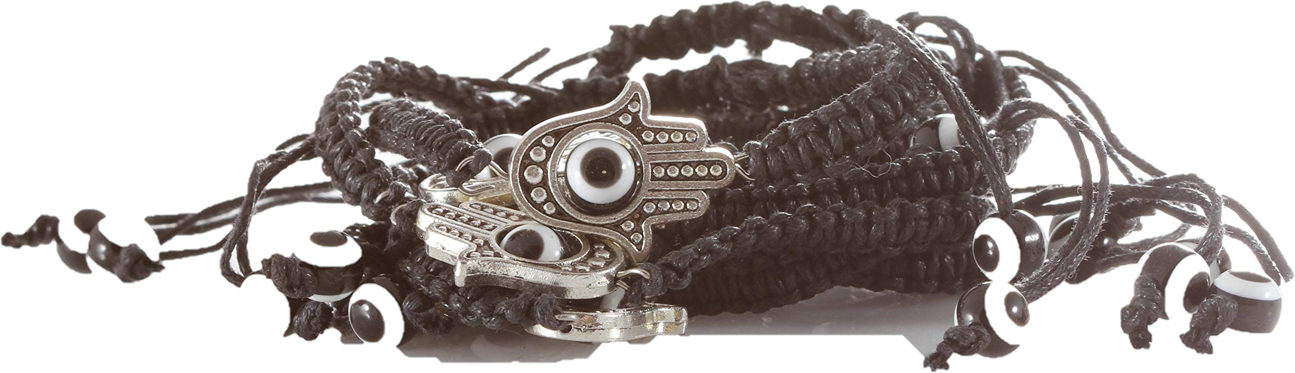 lot 5 Large Hamsa Evil Eye Black String Kabbalah Bracelets Lucky Charm Jewelry