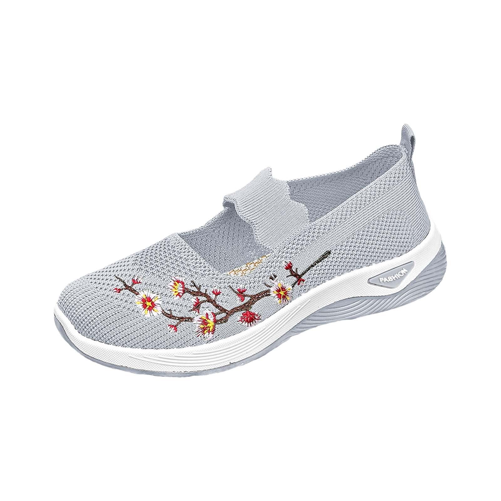 Generisch Scarpe ortopediche da donna in tessuto, traspiranti e morbide, scarpe in schiuma antiscivolo, sneakers antiscivolo con supporto per arco plantare scarpe da donna 43 stivaletti