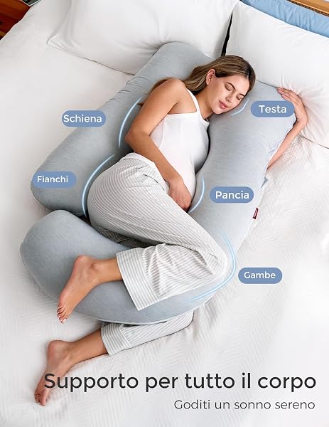 momcozy Cuscino Gravidanza con Rivestimento Rinfrescante - 4