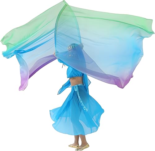 MUNAFIE Praise Dance Square - Juego de banderas cuadradas de 55 x 78 pulgadas (2 banderas+palos) Banderas de Danza 11# VERDE-AZUL-MORADO